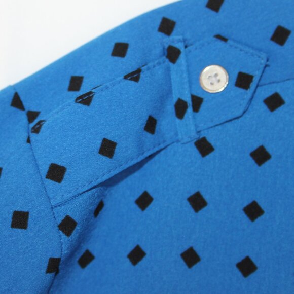 CROFT & BARROW WOMEN DIAMOND CHECK LONG SLEEVE BUTTON BLOUSE TOP SZ L ROYAL BLUE - Picture 14 of 16